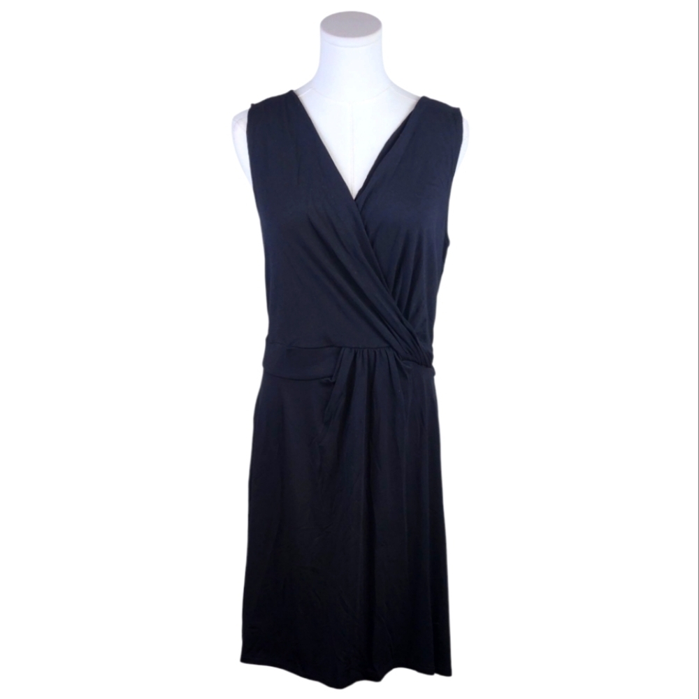 Michael Stars Black Lace Back Wrap Dress Size L Modal Spandex Sleeveless